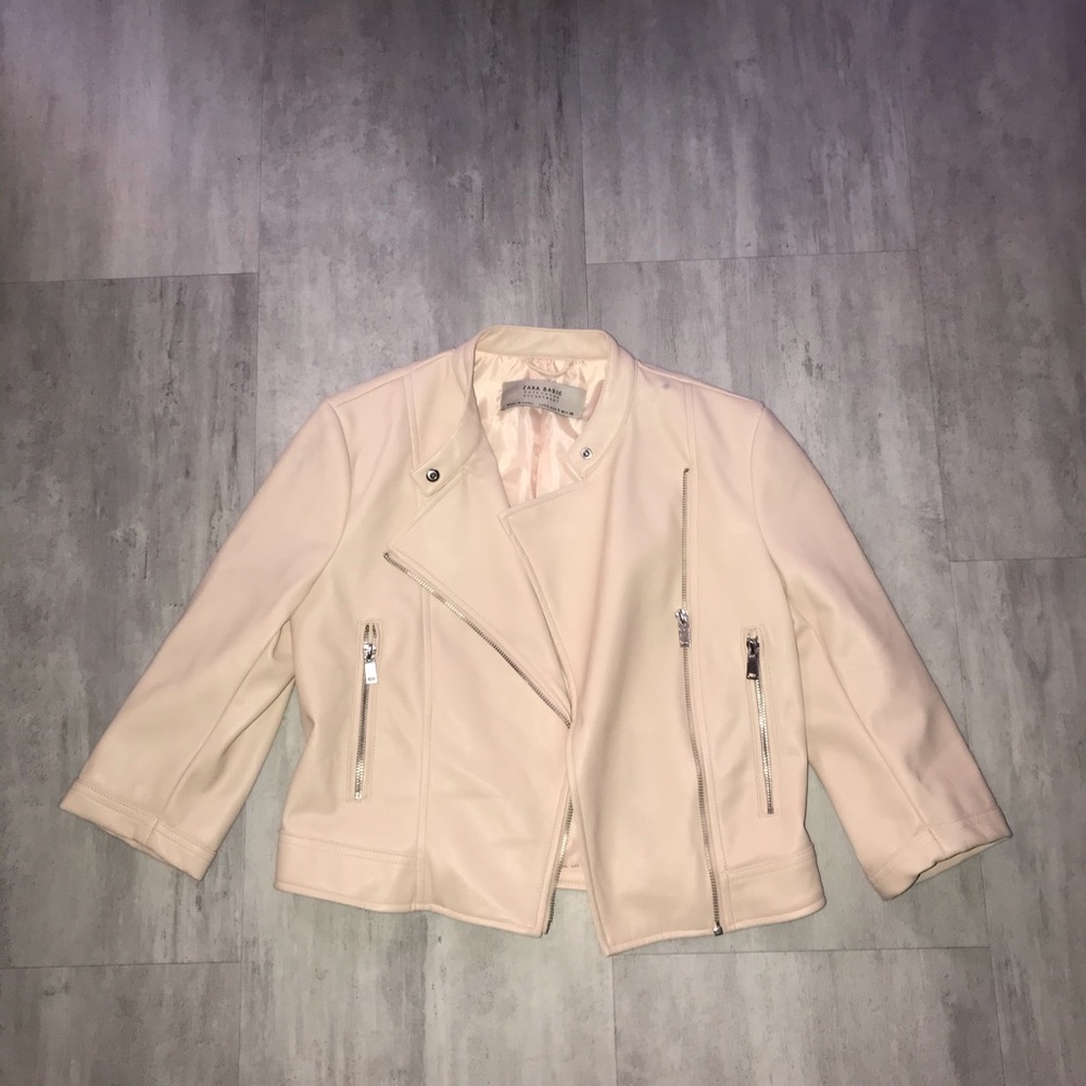 Zara Faux Leather Pink Jacket